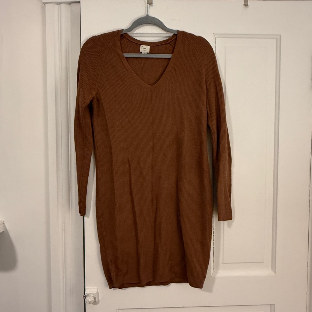 a new day Long Sleeve Brown Dress